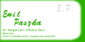 emil paszka business card
