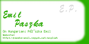 emil paszka business card